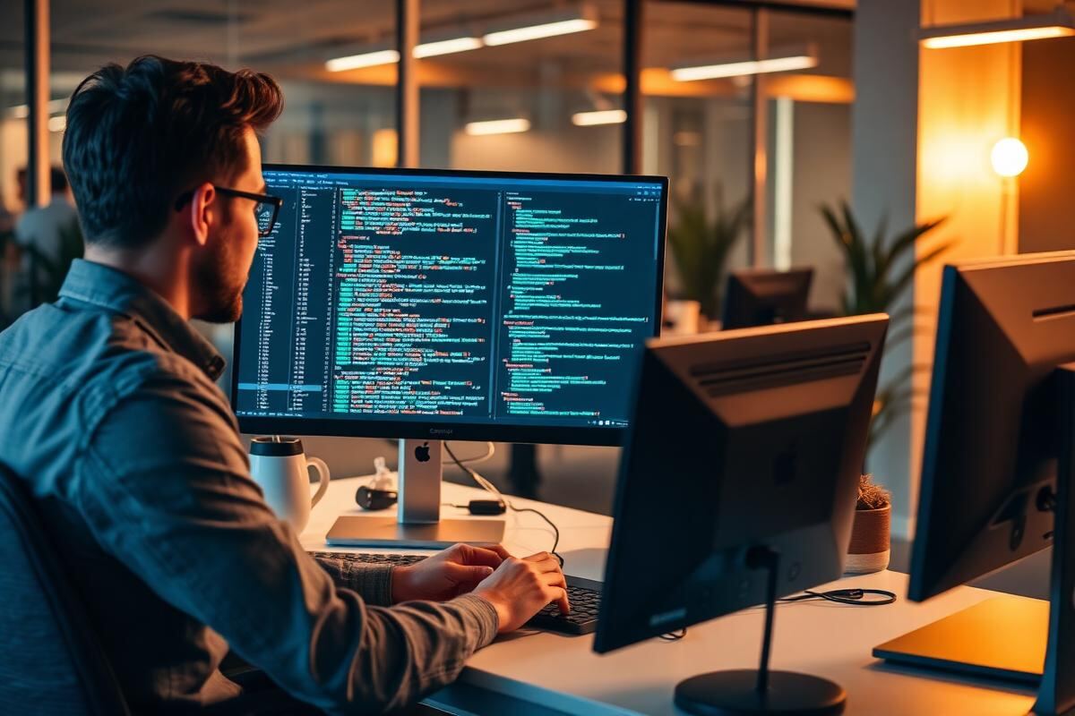 Developer building a custom internal application